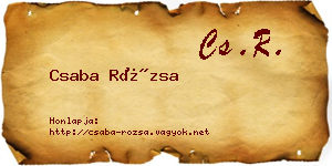 Csaba Rózsa névjegykártya