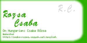 rozsa csaba business card