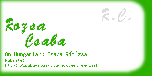 rozsa csaba business card